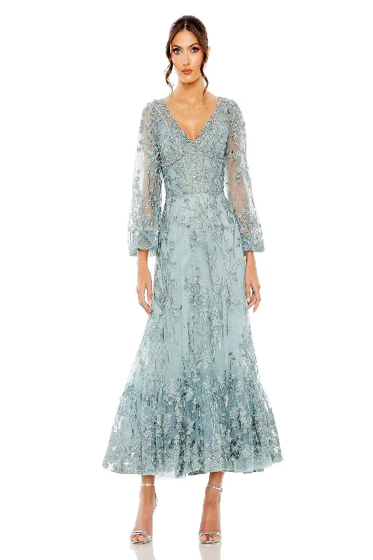 Midi dresses with fringe details for a fun and energetic style Mac Duggal 20512