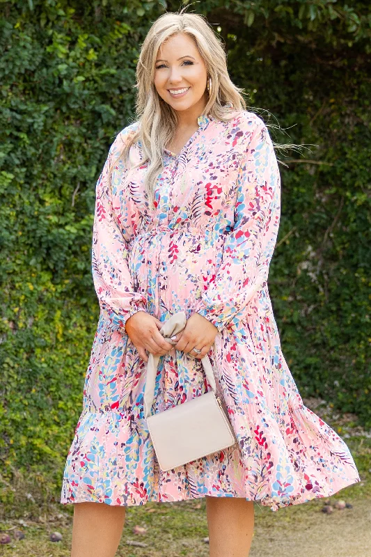 Midi dresses with off - the - shoulder necklines for a flirty look The Wild Experience Dress, Mauve