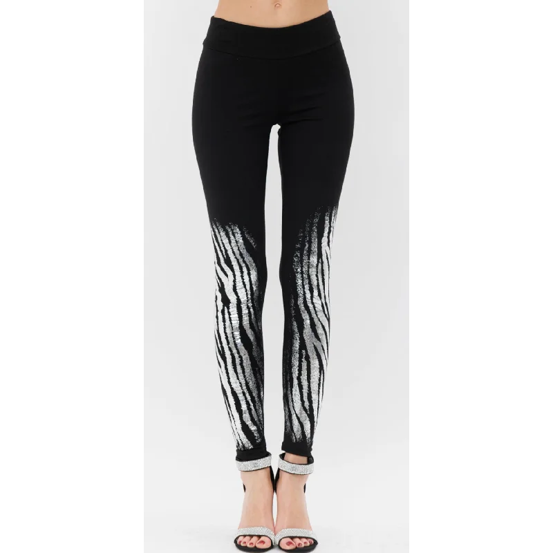 Vocal Zebra Sparkle Foil Leggings