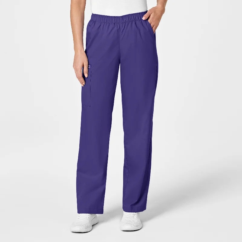 WonderWORK Women's Pull-On Cargo Scrub Pant - Grape