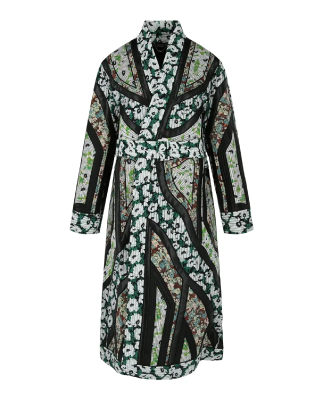 Stella McCartney Womens Striped Print Belted Coat