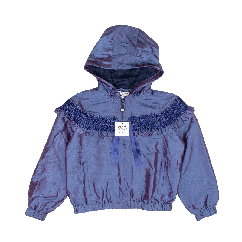 Opening Ceremony DIRECTOIRE BLUE SMOCKED NYLON WINDBREAKER