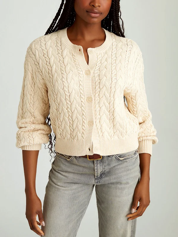 Brooke: 100% Cotton Cable Cardigan