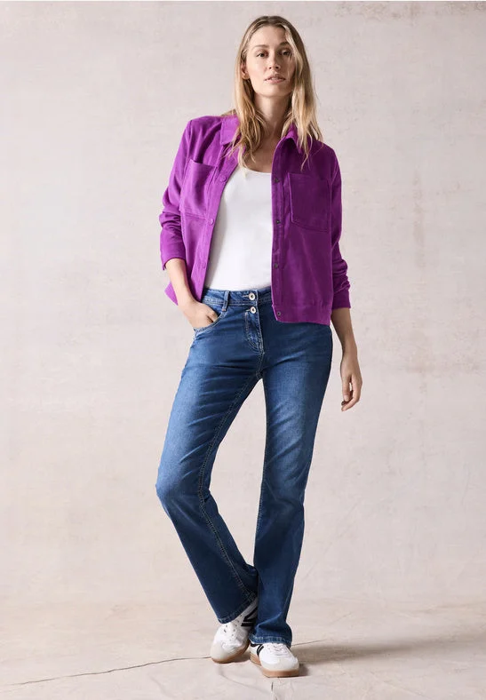 Cecil short cord jacket in Iced Violet 212236