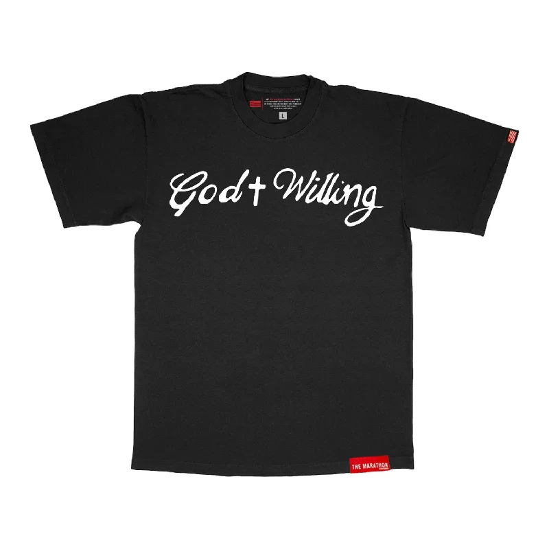 God Willing T-Shirt - Vintage Black