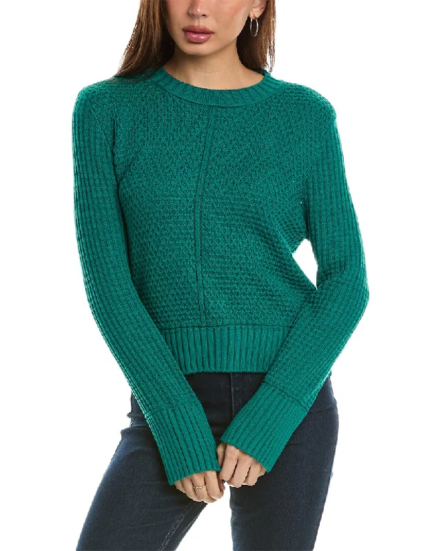 Hannah Rose Honeycomb Knit Cashmere-Blend Sweater