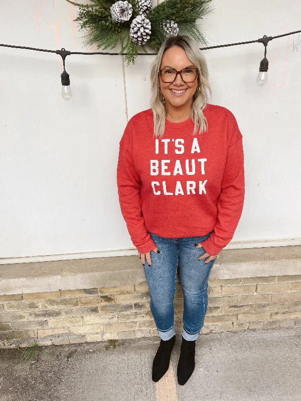 It's a Beaut Clark Red Sweatshirt-Final Sale