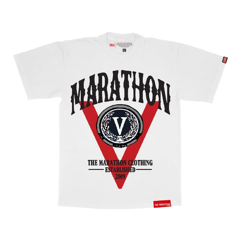 Marathon Vintage Victory V T-Shirt - White