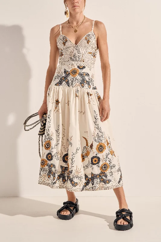 Aphrodite Cream Batik Print Dress