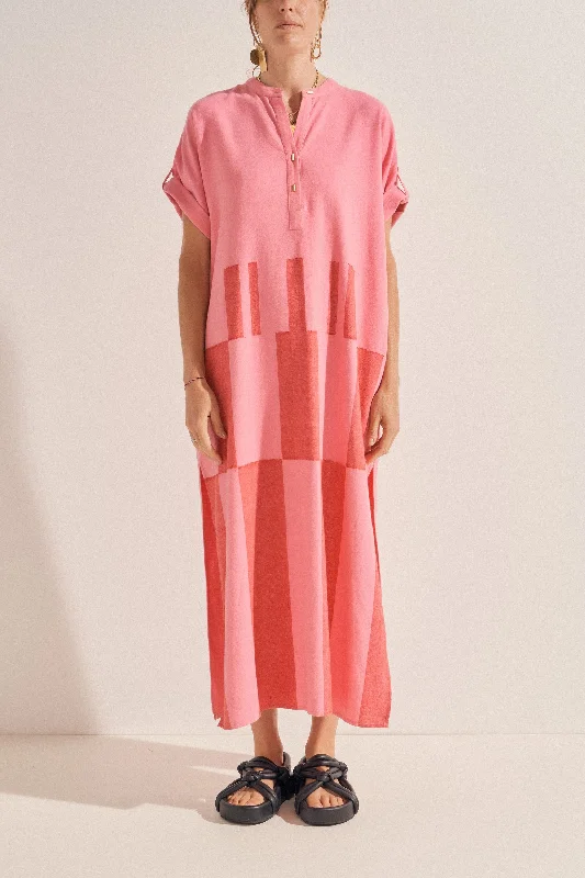 Castor Pink Broken Stripe Caftan