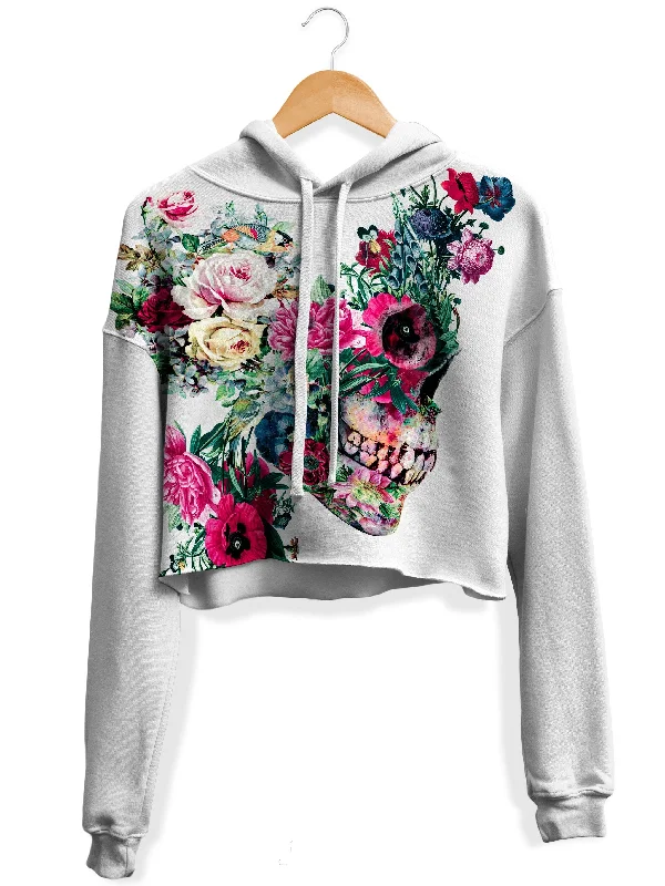 Floral Dorian Fleece Crop Hoodie