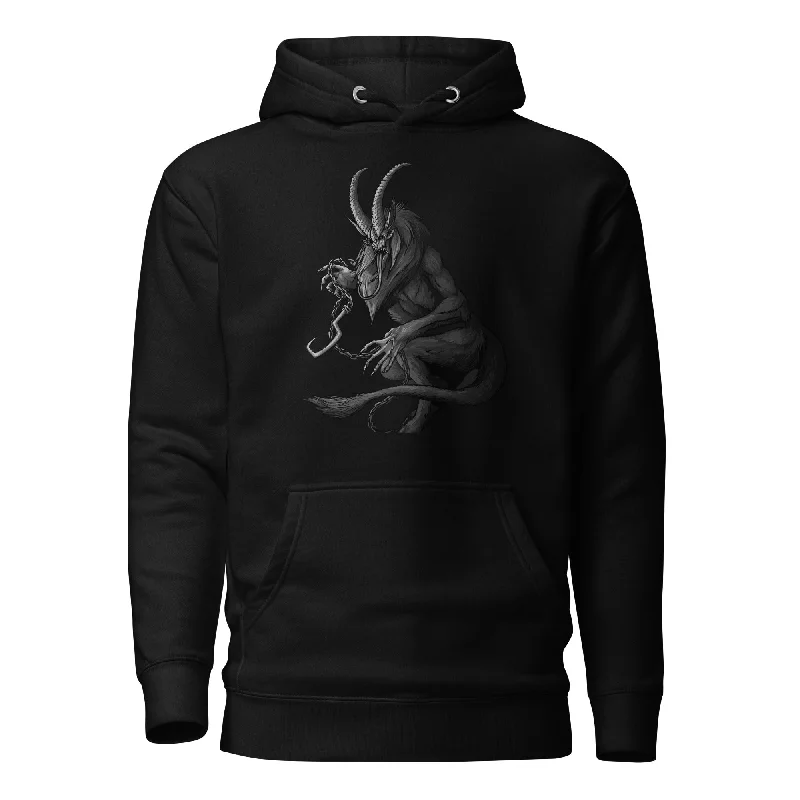 Krampus (Black & White) - Premium Unisex Hoodie - Design on the front