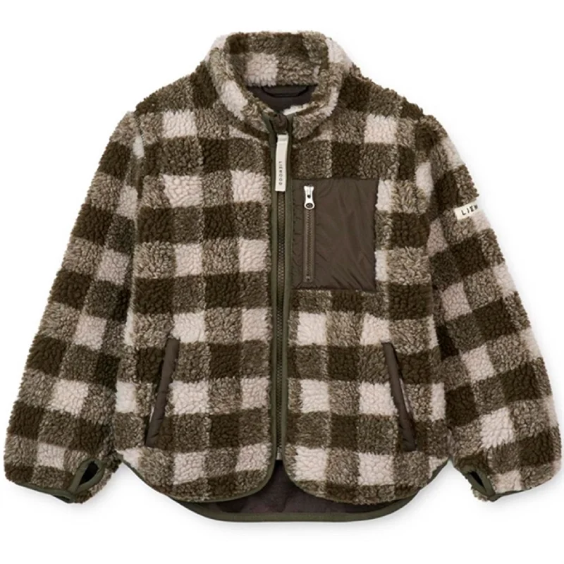 Liewood Nolan Pile Jacket Check Army Brown / Dark Sandy