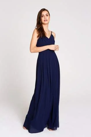 Navy Chiffon Strappy Back Maxi Dress