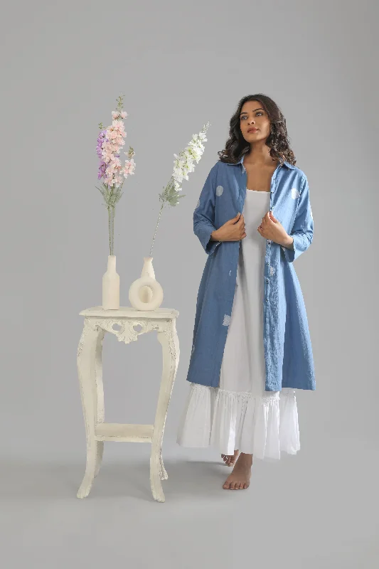 Empire Waist Women Dress to Accentuate the Bust and Conceal the Waist Empire Waist Women Dress to Accentuate the Bust and Conceal the Waist French Blue Long shirt and bottom frill dress Empire Waist Women Dress to Accentuate the Bust and Conceal the Waist Empire Waist Women Dress to Accentuate the Bust and Conceal the Waist French Blue Long shirt and bottom frill dress