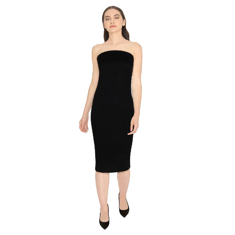 Women's Midi Strapless Tube Dress