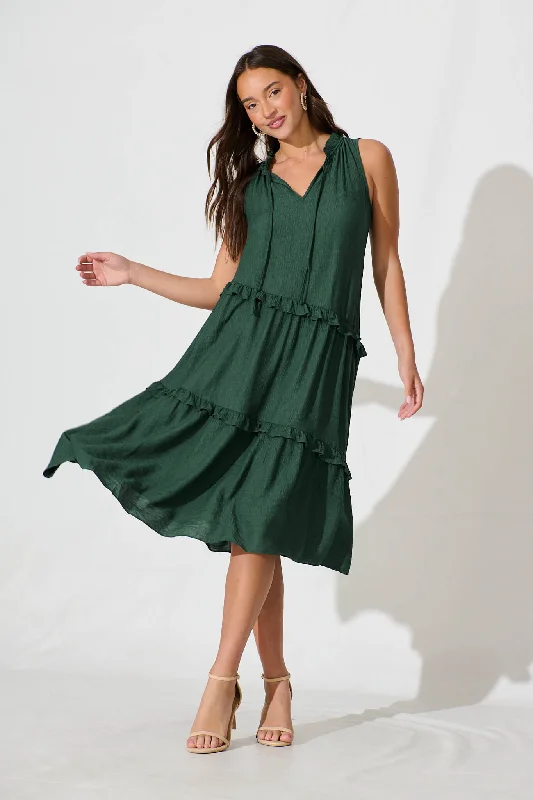 Yelena Midi Dress In Emerald