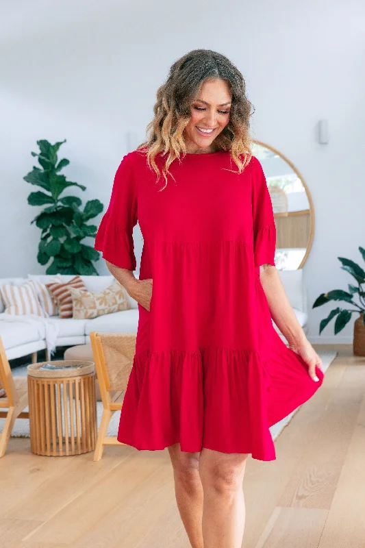 Sadie Dress in Red