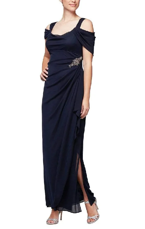 Alex Evenings - 232902 Cold Shoulder Long Gown With Slit