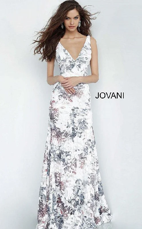 Jovani 4074 Long Formal Print Prom Dress