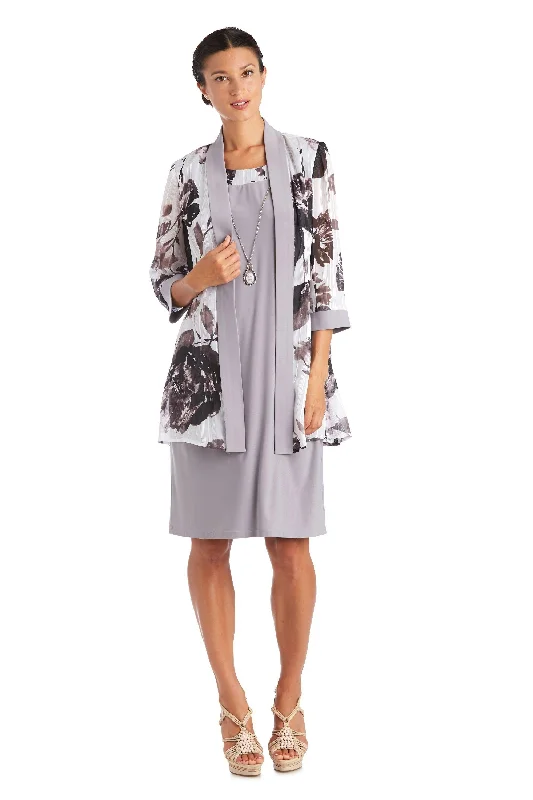 R&M Richards 7149P Petite Short Print Jacket Dress