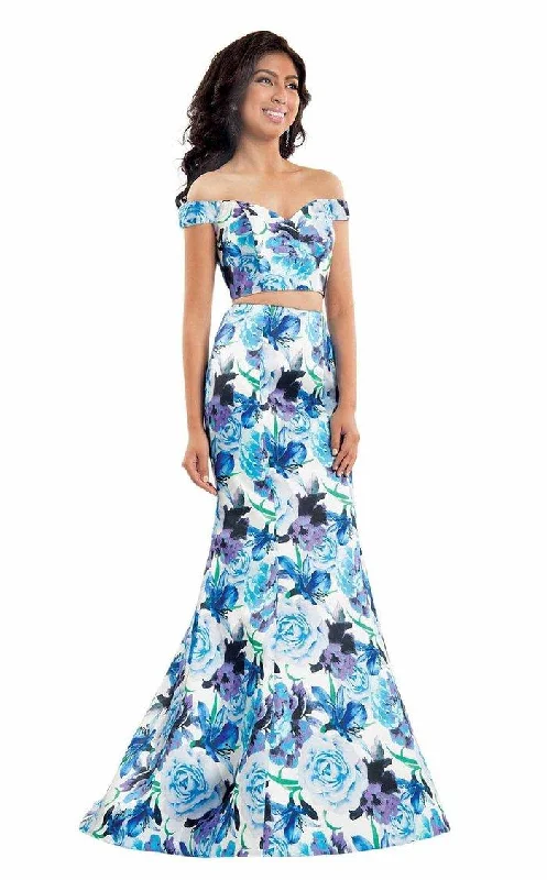 Rachel Allan Long Two Piece Prom Floral Dress 6127