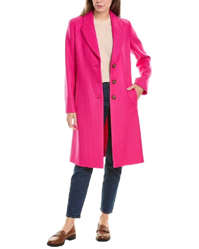 Carolina Herrera Long Collared Wool Coat