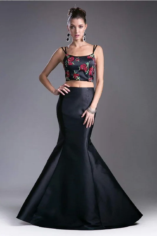 Cinderella Divine - Two Piece Floral Mermaid Evening Dress