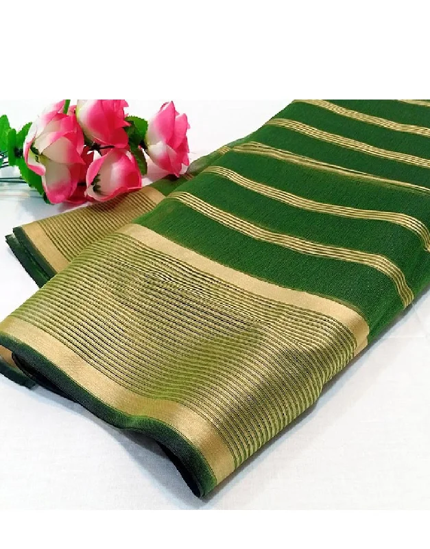 Lining Printed Organza Dupatta - Green (DZ14988)