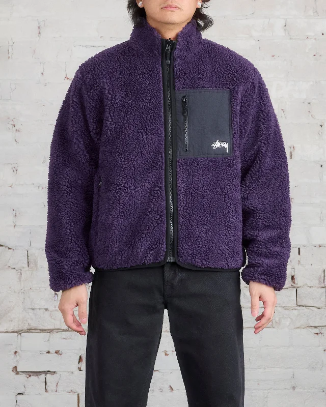 Stussy Sherpa Reversible Jacket Purple