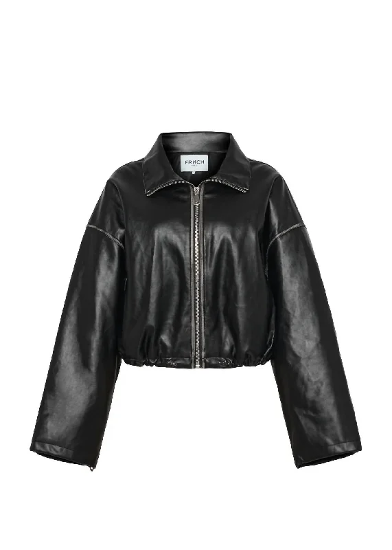 Women's Paquita Leather Jacket In Noir