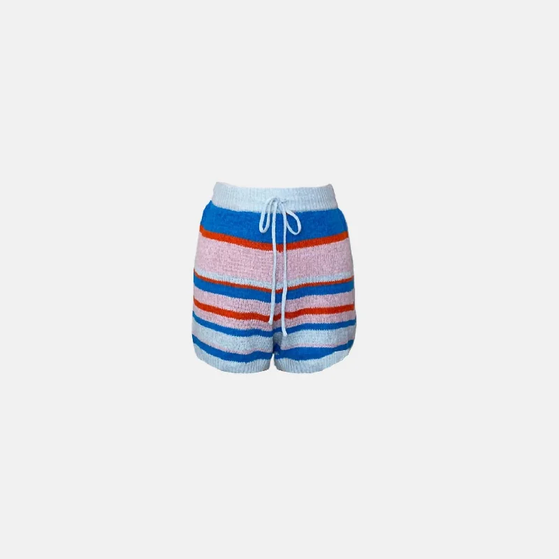 Ivy Knit Shorts In Blue Stripes