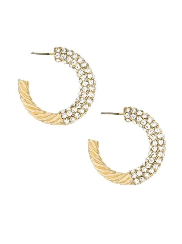 18k Crystal Twist Hoop Earrings