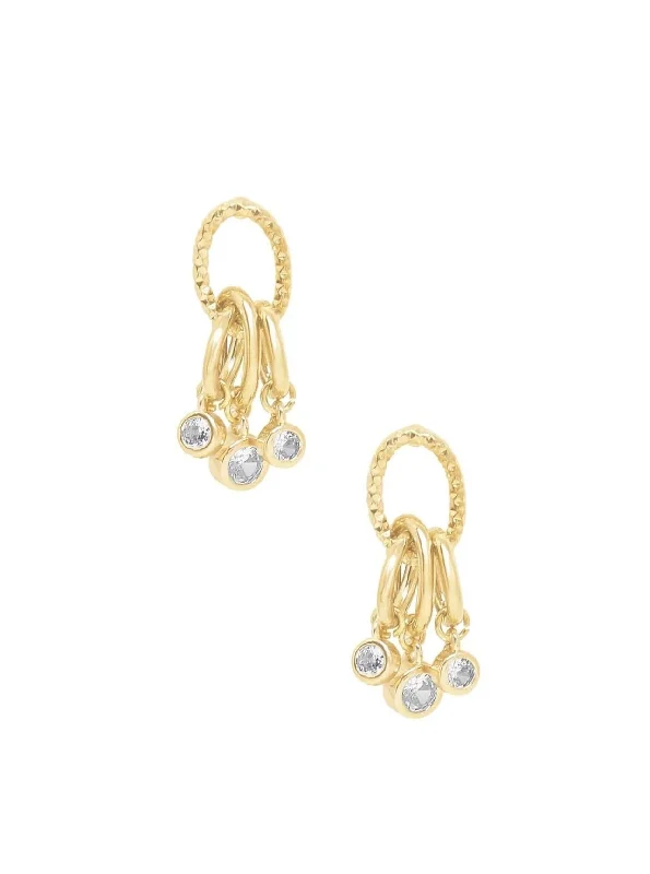 18k Mini Crystal Jingle Dangle EARRINGS