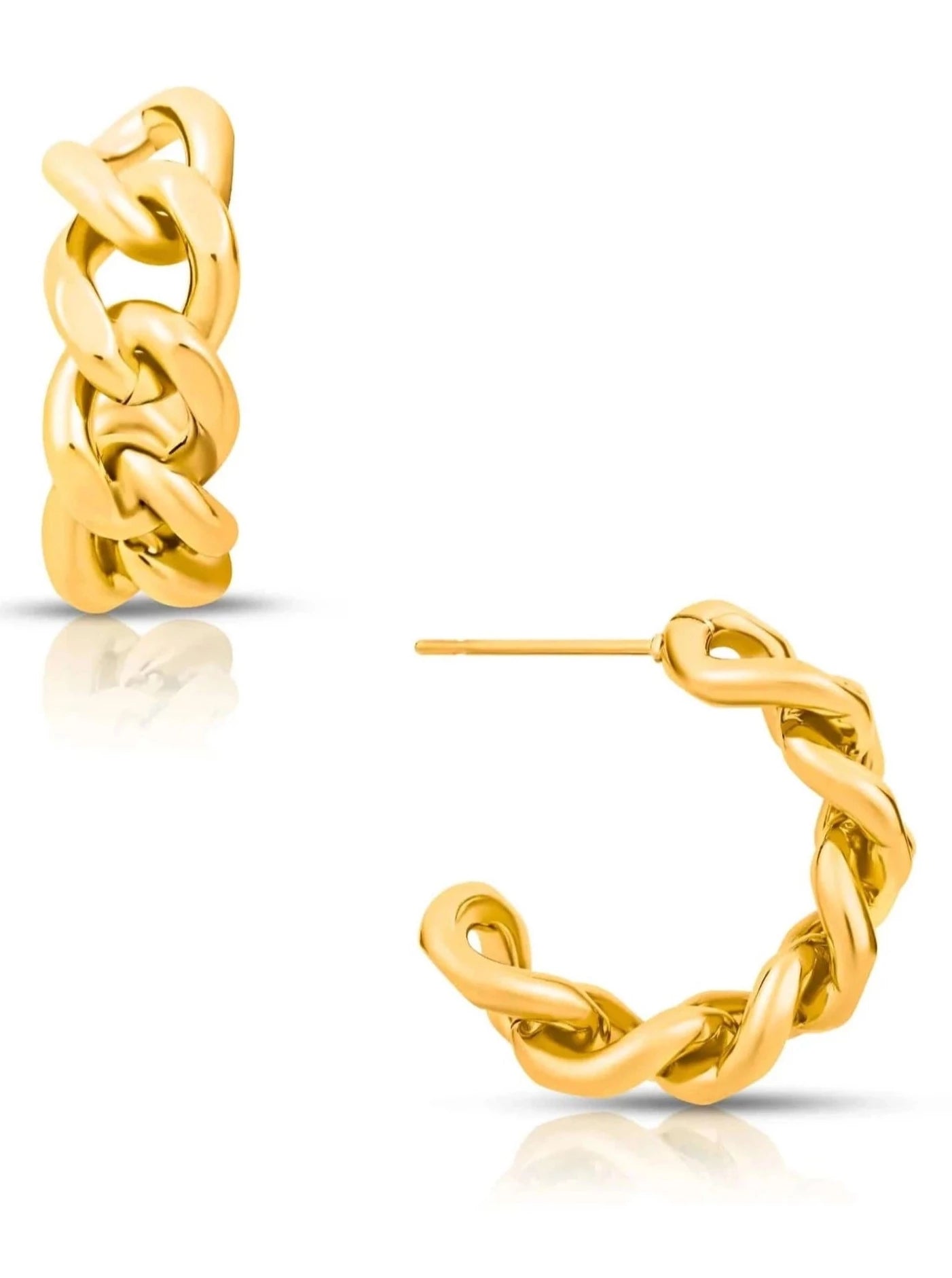 18k Braxton Chain Hoop Earrings