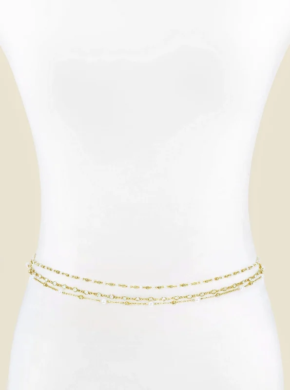 EXTENDED VACATION PEARL BODY CHAIN