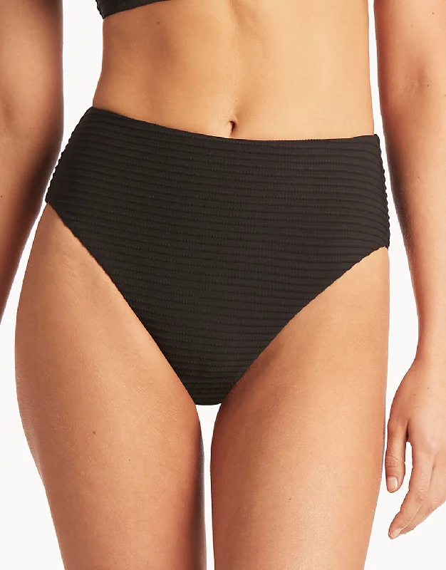 Spinnaker Retro High Waist Bikini Pant - Black